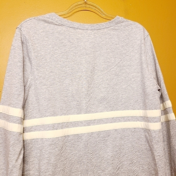 Champion | Women's Gray Heritage Cropped Long Sleeve Striped Tee (Size Medium) - Picture 11 of 12